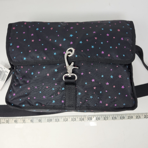 Lesportsac Black Bag with Colorful Star Pattern - Picture 1 of 6